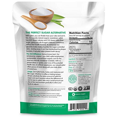 Zint Organic Xylitol Sweetener 5 Lbs: Usda Certified Natural S