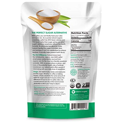 Zint Organic Xylitol Sweetener: Natural Sugar Free Substitute, N