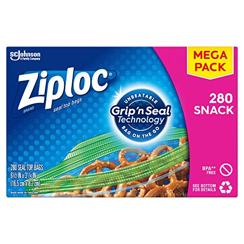 Ziploc Snack Bags With New Grip N Seal Technology, Ideal For Pa