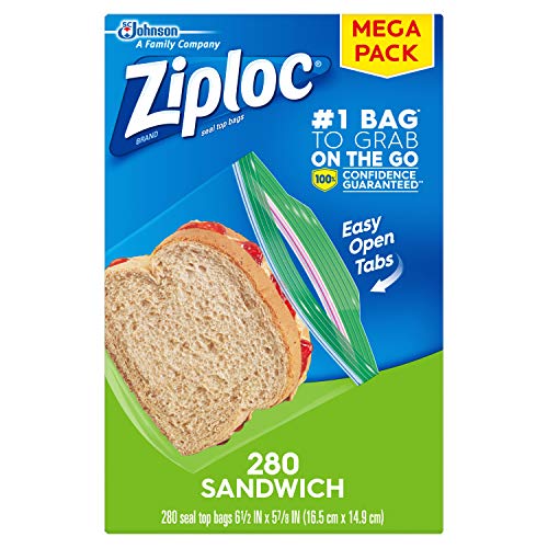 Ziploc Sandwich Bags, Easy Open Tabs, 280 Count