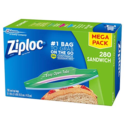 Ziploc Sandwich Bags, Easy Open Tabs, 280 Count