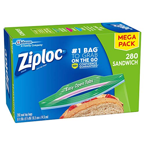Ziploc Sandwich Bags, Easy Open Tabs, 280 Count