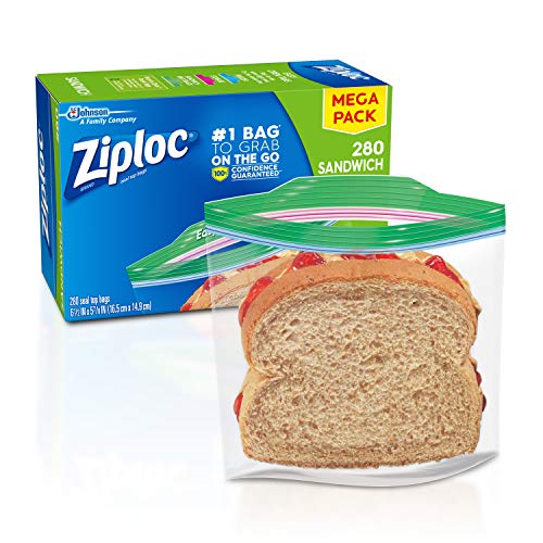 Ziploc Sandwich Bags, Easy Open Tabs, 280 Count