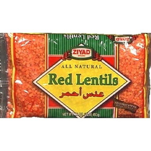 Ziyad All Natural Red Lentil Dry Beans, 16 Ounce - 6 Per Case.