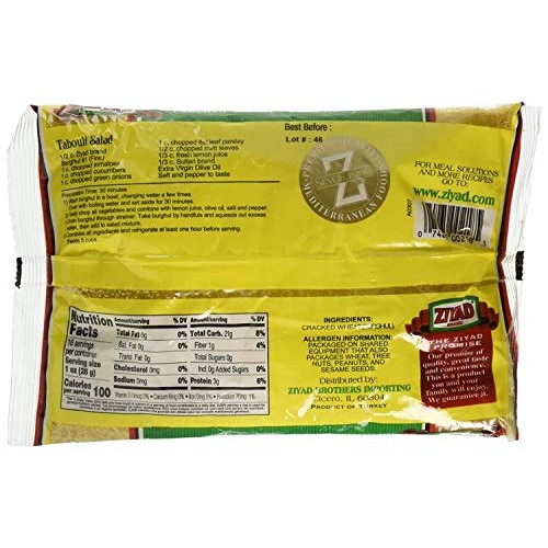 Ziyad Cracked Wheat Number 1 Fine Bulgur, Bread Filler Perfect F