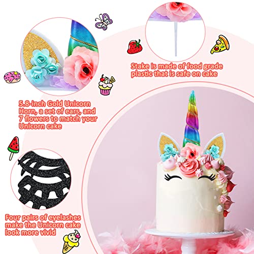 Unicorn Cake Topper Handmade Rainbow Horn Unicorn Cake Topper Un