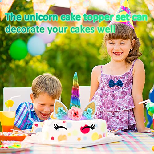 Unicorn Cake Topper Handmade Rainbow Horn Unicorn Cake Topper Un