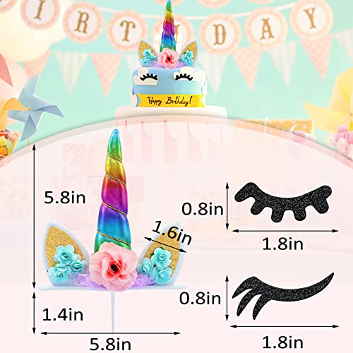 Unicorn Cake Topper Handmade Rainbow Horn Unicorn Cake Topper Un