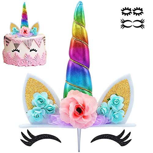 Unicorn Cake Topper Handmade Rainbow Horn Unicorn Cake Topper Un