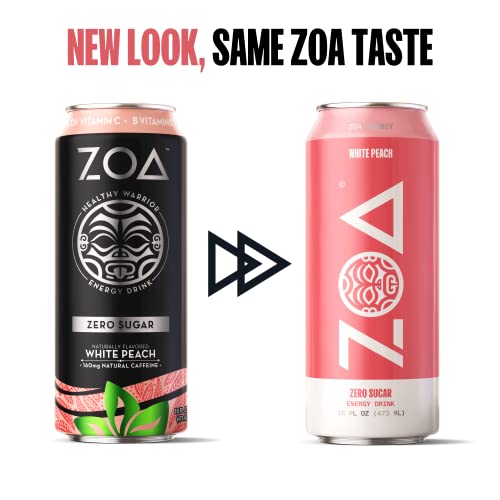 ZOA Zero Sugar Energy Drinks - Healthy Energy Formula with Vitam...