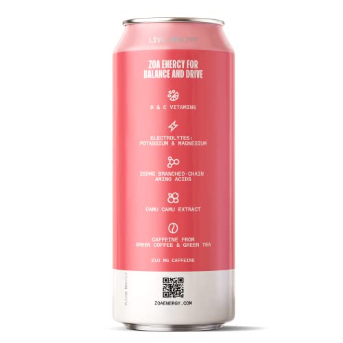 ZOA Zero Sugar Energy Drinks - Healthy Energy Formula with Vitam...
