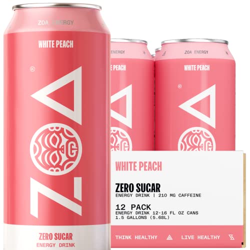 ZOA Zero Sugar Energy Drinks - Healthy Energy Formula with Vitam...