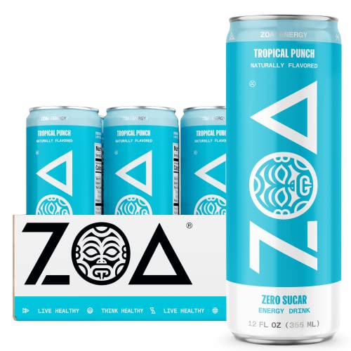 ZOA Zero Sugar Energy Drinks - Healthy Energy Formula with Vitam...