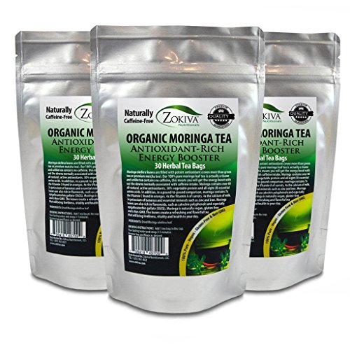 Moringa Tea Organic 3-Pack 90 Bags 100% Pure, All-Natural, Antio