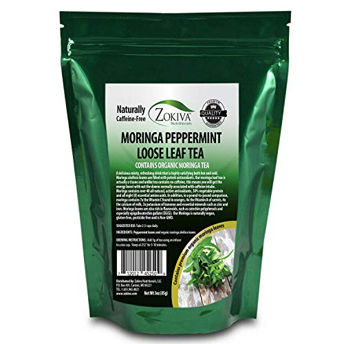 Moringa Tea Loose Leaf Peppermint Blend With Premium Organic Mor