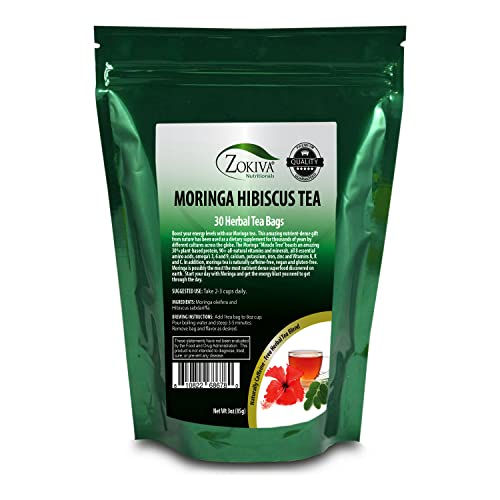Zokiva Nutritionals - Moringa Hibiscus Tea 30 Bags With Premium
