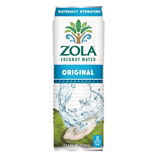 Zola 100% Pure Coconut Water, 17.5 Ounce Pack Of 12 Zola 100% Pure Coconut Water, 17.5 Ounce Pack Of 12