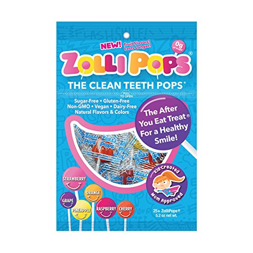 Zollipops The Clean Teeth Pops, Anti Cavity 25 Count Lollipops,