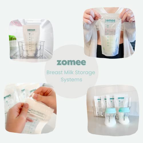 90 Count Zomee Breast Milk Storage Bags - 8 OZ/240 ML, Leak Proo...