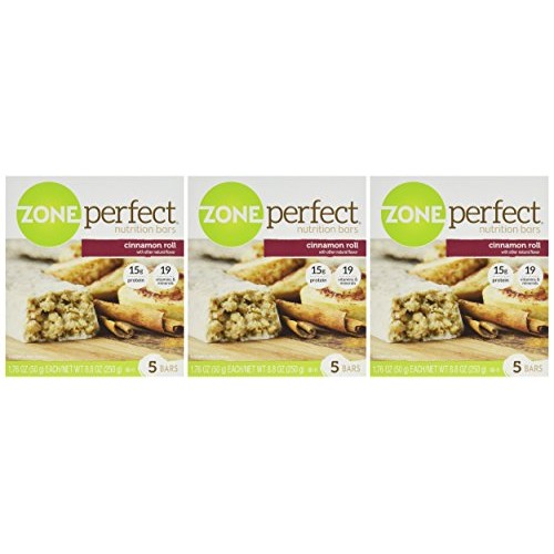Zone Perfect Nutrition Bar, Cinnamon Roll, 5 Count [Pack Of 3]