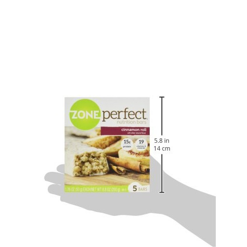 Zone Perfect Nutrition Bar, Cinnamon Roll, 5 Count [Pack Of 3]
