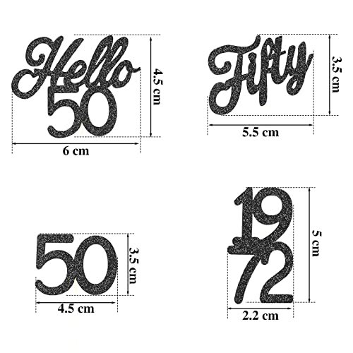 48 Pieces Glitter Hello 50 Birthday Cupcake Toppers Fifty 1972 P