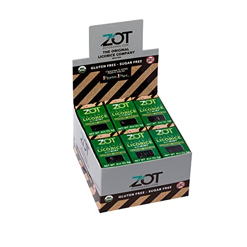 Zot 100% Organic Licorice, Original, 0.4-Ounce Flip Top Boxes P