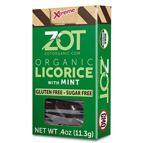 Zot 100% Organic Licorice With Mint, 0.4-Ounce Flip Top Boxes P