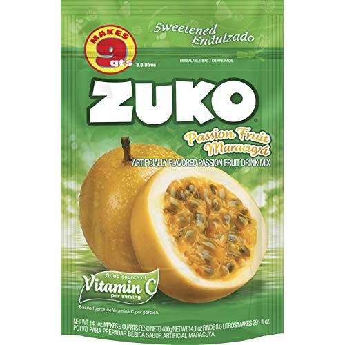 Zuko Passion Fruit Instant Powder Drink | Family Pack | No Sugar