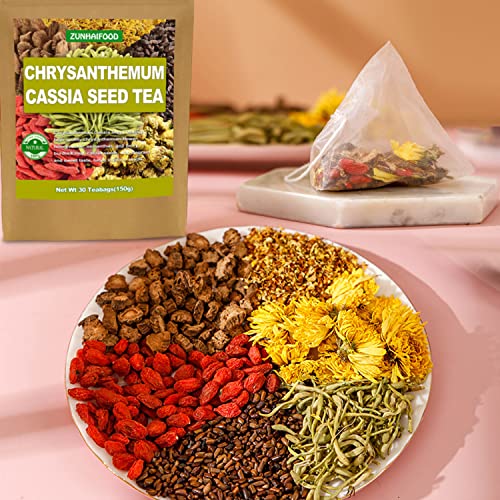 Premium Chrysanthemum Cassia Seed Tea Bags, 30 Teabags, 5g×30 Pa...