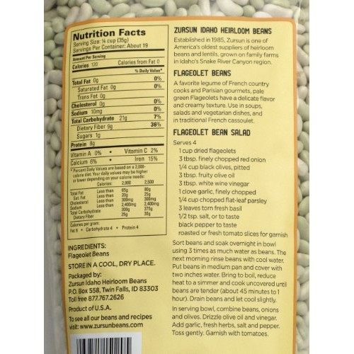 Heirloom Flageolet Beans Idaho Pack Of 2 680 G 24 Oz Each