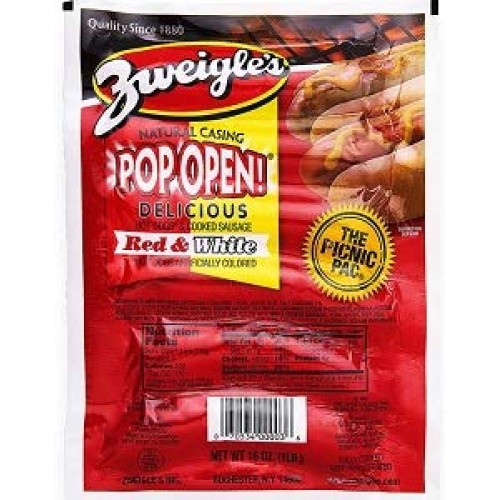 Zweigle Hots 8 lbs. / 4 White & 4 Red Pop Open Hots per 1 pound ... Zweigle Hots 8 lbs. / 4 White & 4 Red Pop Open Hots per 1 pound ...