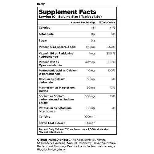 Zym Sport Berry + Caffeine Electrolyte Effervescent Tablet, Natu