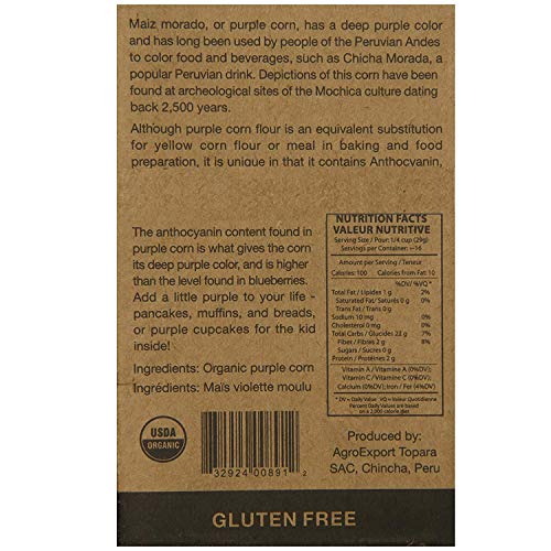 Zocalo Organic Purple Corn Flour for Baking and Cooking, 16 oz, ...