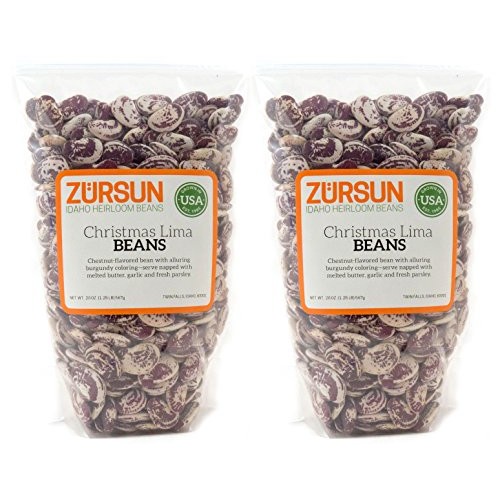 Zursun Heirloom Dry Christmas Lima Beans 20 Oz Each 2-Pack