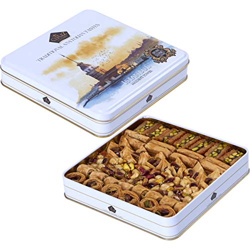 Cerez Pazari Premium Assorted Baklava Pastry Tin Gift Box Large