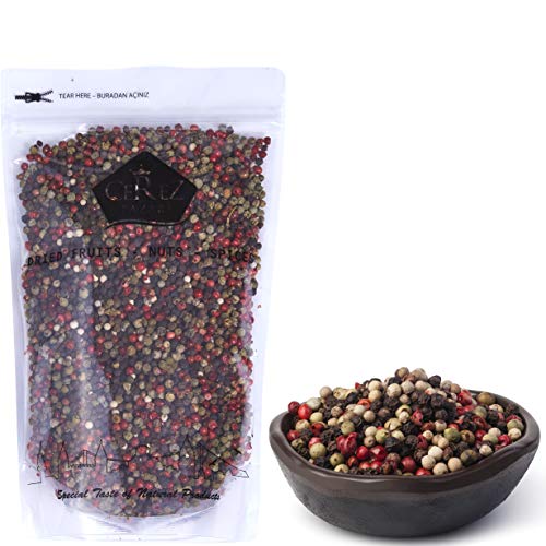 Cerez Pazari Rainbow Peppercorn Blend 11 Oz, Whole Black, Pink,