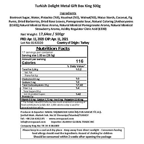 Cerez Pazari Turkish Delight With Mix Of 4 Flavours And Pistachi