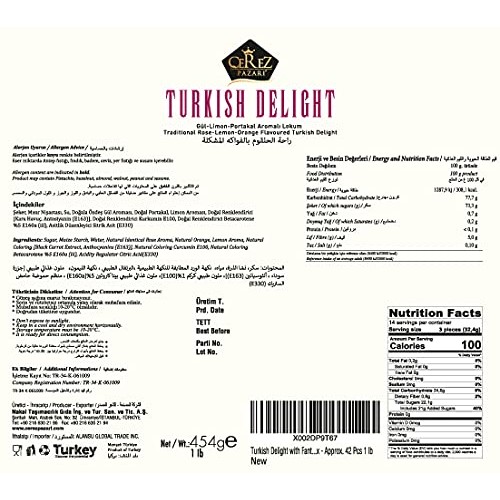 Turkish Delight With Fantastic Rose, Orange And Lemon Mix Flavor