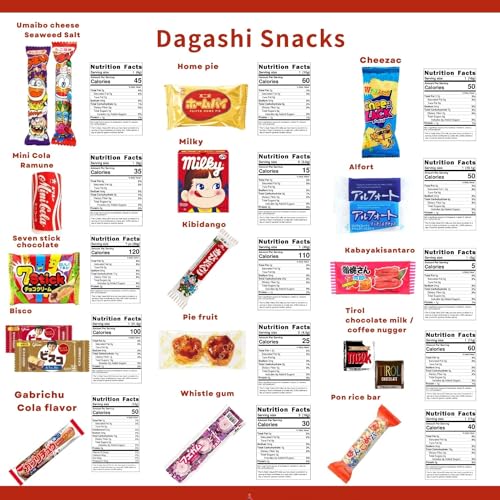 Japanese Snacks & Candy 50 Piece Dagashi Set Gift Box Japanese...