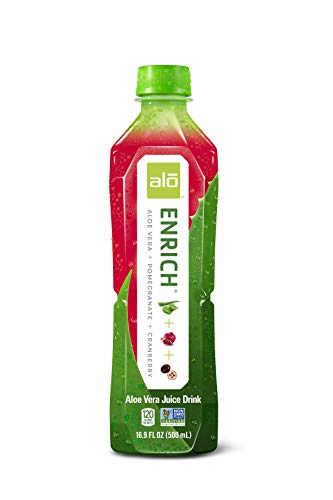 ALO Enrich Aloe Vera Beverage, Pomegranate & Cranberry, 16.9 Ounce (Pack of 12)