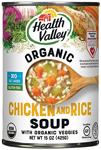 Health Valley Organic Soup, No Salt Added, Chicken & Rice, 15 oz (Pack of 12)
