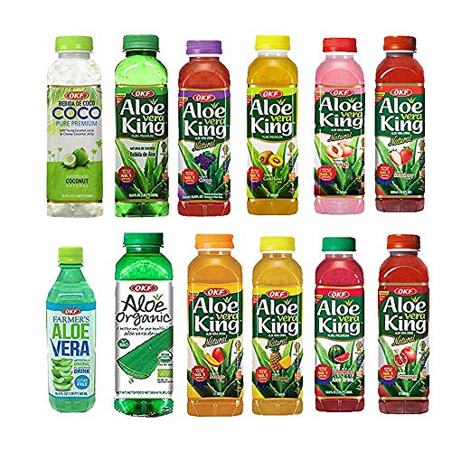 Okf Aloe Vera King Drink Flavor includes Coco, Original, Grape, Mango, Pineapple, Watermelon, Pomegranate, Gold Kiwi, Peach, Strawberry, and Sugar