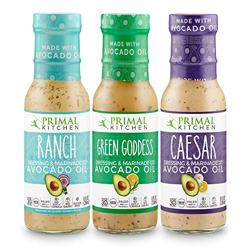 Primal Kitchen Whole 30 Avocado Oil Dressing & Marinade Ranch, Caesar, Green God Primal Kitchen Whole 30 Avocado Oil Dressing & Marinade Ranch, Caesar, Green God