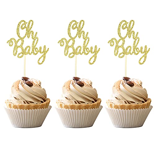 Decorazioni Per Cupcake Personalizzate Con Glitter Oro – Baby Shower E Feste – 6 Pezzi - 2